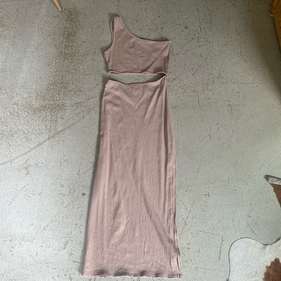 ✨ Host Pick ✨ Lulus Tight Beige Corduroy Beige Dress Skirt Top L - Picture 3 of 6